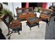 OFERTAAA!!!! JUEGO DE JARDÍN- BANCO DE HIERRO FORJADO CON MADERA