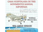 CAMA HOSPITALARIA DE TRES MOVIMIENTOS MANUAL