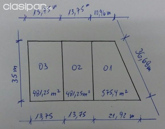 Vendo 3 terrenos juntos en zona industrial de Hernandarias (1538 m2) — foto 3