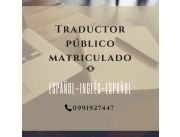Traductor Público Matriculado Español-Inglés-Español