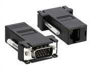 FICHA EXTENSORA VGA POR MEDIO DE CABLE UTP LAN RJ45 , VGA MACHO A RJ 45 HEMBRA, POR MEDIO