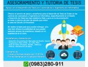 Asesoramiento y Tutoria de Tesis - Carreras Licenciatura en Analisis de Sistemas e Ingenieria Informatica