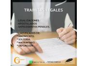 TRAMITES LEGALES - GESTORIA CENTURION