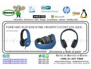 FONE+MIC KLIP KHS-815BL HEADPH C/CONT VOL AZUL