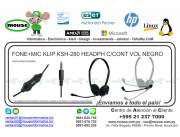FONE+MIC KLIP KSH-280 HEADPH C/CONT VOL NEGRO