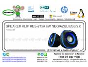 SPEAKER KLIP KES-215A 6W NEG/AZUL/USB/2.0