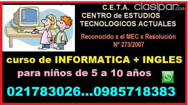 Curso De Informatica Ingles P Ninos De 5 Anos De Edad En Adelante Clasipar Com En Paraguay