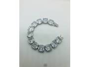 PULSERA DE PLATA RODINADA CON CIRCONES NATURALES