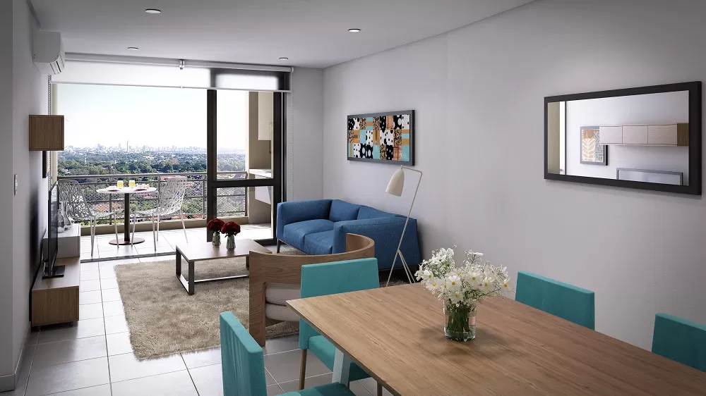Venta de departamentos de 2 dormitorios en suite en Torres Mirador- Mburucuya — foto 2
