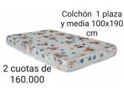 COLCHON SUPER SPUMA 100X190 !! 1 PLAZA Y MEDIA !! FINANCIO SOLO CON TU CEDULA !! DELIVERY