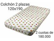 COLCHON SUPER SPUMA DE 2 PLAZAS !! NUEVOS !! FINANCIO SOLO CON TU CEDULA !!