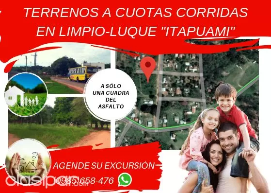 Terrenos a cuotas corridas en Limpio-Luque (itapuami) a una cuadra del asfalto — foto 2