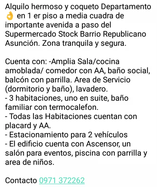 Alquilo hermoso y coqueto Departamento en Asunción — foto 2
