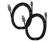 Cable USB-C y USB-A 3.1 iLuv ICBAZ59BK 2 en 1 de 2 Metros – Negro