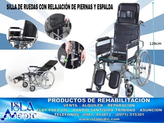 Salud y belleza - SILLA DE RUEDAS CON RELAJACIÓN DE PIERNAS Y ESPALDA EN PARAGUAY