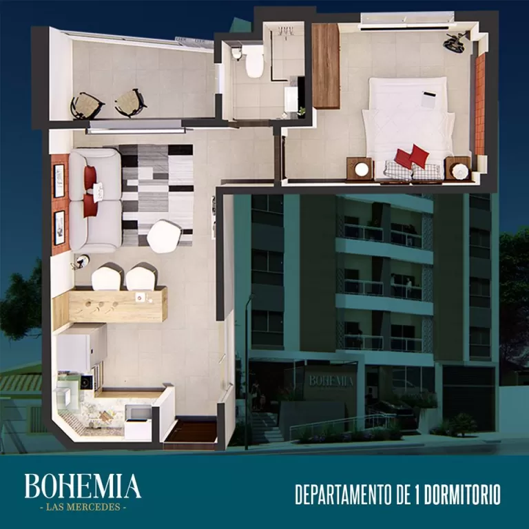 VENDO DEPARTAMENTOS DE 1 Y 2 DORMITORIOS EN LAS MERCEDES — foto 2