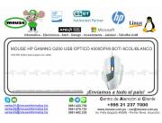 MOUSE HP GAMING G200 USB OPTICO 4000DPI/6 BOT/ 6COL/BLANCO