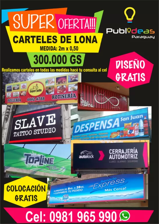 SUPER PROMO DE CARTELES DE LONA Y CABALLETES PUBLICITARIOS DESDE 150MIL!!!! — foto 2