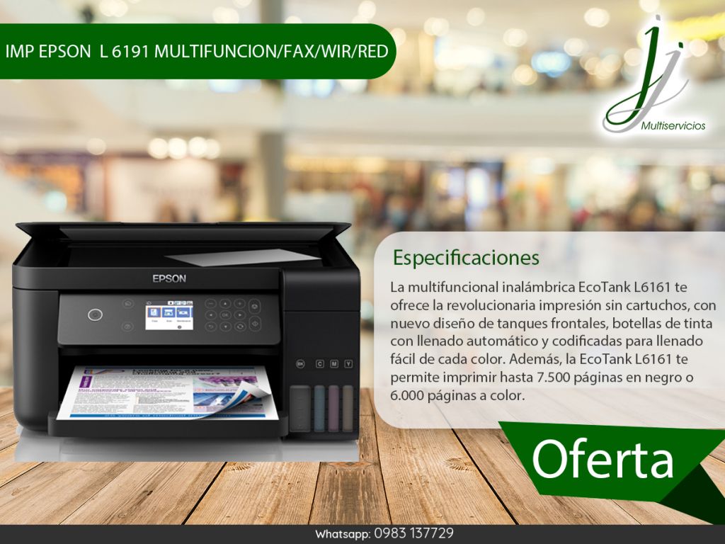 Impresora multifunctional Epson EcoTank L6191 #1446520 | Clasipar.com en  Paraguay