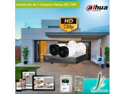 Instalación de 2 Cámaras 720P Dahua -con Disco Duro 1 TB 24/7