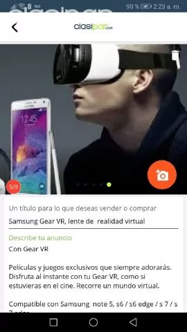 Gafas SAMSUNG Realidad Virtual Compatible S6 / S7 / Note 5-(Gear