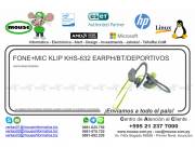 FONE+MIC KLIP KHS-632 EARPH/BT/DEPORTIVOS
