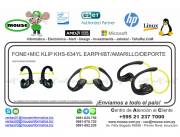 FONE+MIC KLIP HKS-634YL EARPH/BT/AMARILLO/DEPORTE