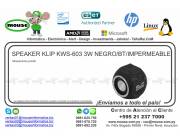 SPEAKER KLIP KWS-603 3W NEGRO/BT/IMPERMEABLE