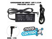CARGADOR PARA NOTEBOOK HP ENVY 19V 3.33A PIN AZUL - 65W