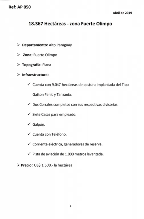 TORO PAMPA, CARMELO PERALTA, TTE. PICO (CHACO): DISPONEMOS DE 10.000 A 20.000 HAS P EXPLO — foto 2