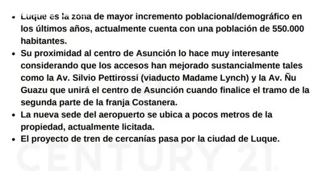 LUQUE: EN ESTRATÉGICA UBICACIÓN, 23.300 M2, P IMPORTANTES DESARROLLOS INMOBILIARIOS. — foto 3