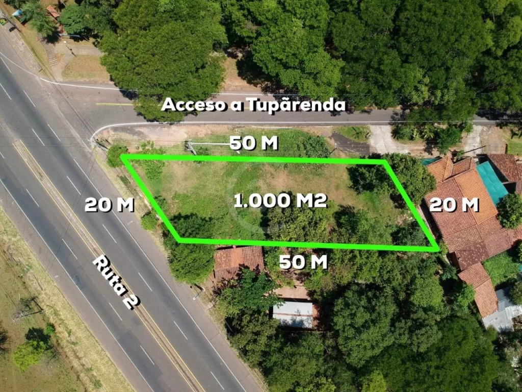 VENDO Terreno SOBRE RUTA 2 (Ypacaraí) FRENTE AL ACCESO A TUPARENDÁ EN ESQUINA — foto 2