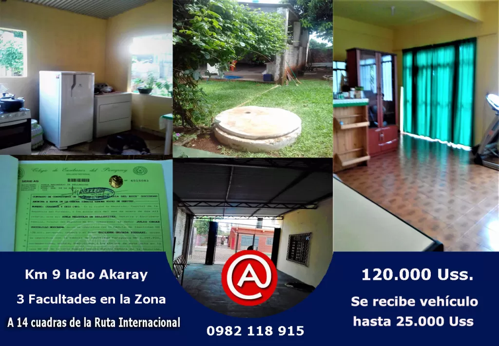 VENDO CASA TITULADA Con LOZA PARA TRES PISOS EN C.D.E. - km 9 Acaray — foto 3