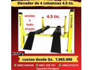 ELEVADOR DE VEHICULOS DE 4 COLUMNAS 4.5 TN. NUEVO - CUOTAS DE: 1.965.000 G ENVIOS AL PAIS