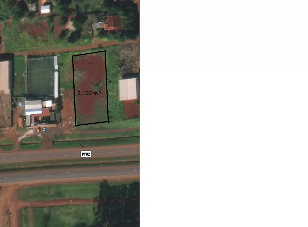 TERRENO MINGA GUAZU - KM21- RUTA 7 - 2100 m2 ( 30m frente x 70m fondo - Calle a Calle ) — foto 2