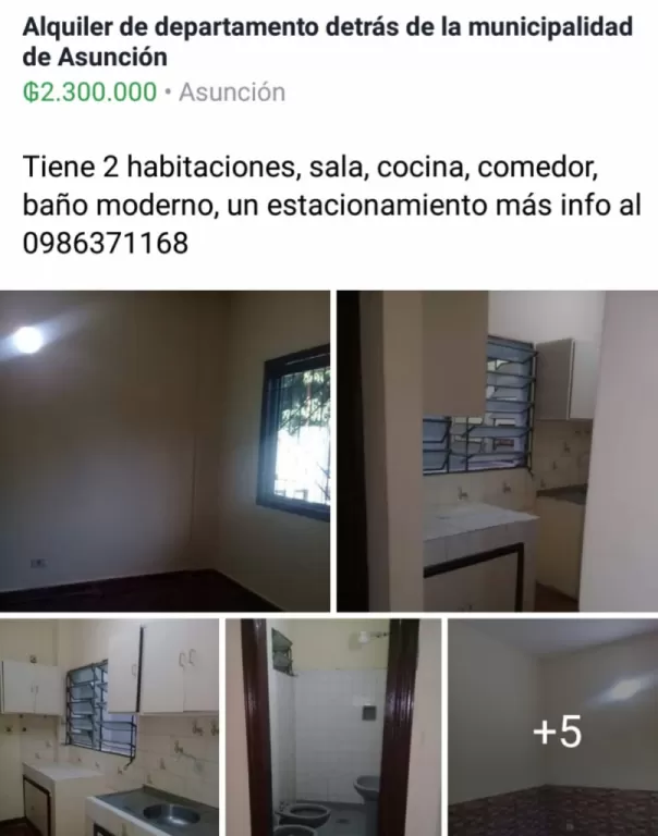 Alquiler de departamento detrás de la municipalidad de Asunción — foto 2