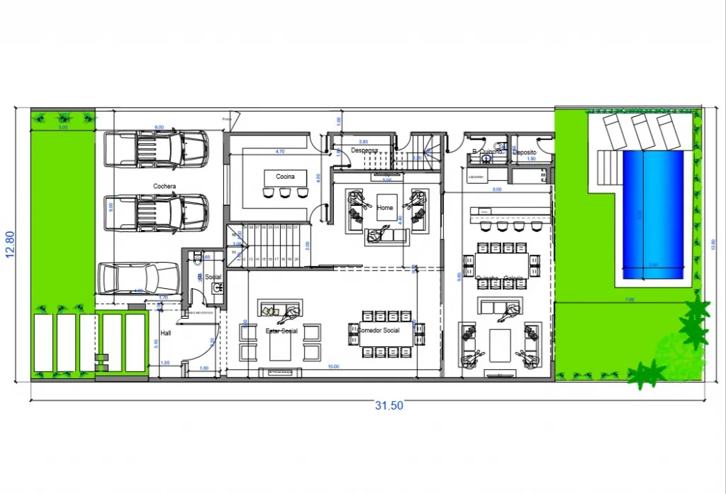 MBURUCUYÁ: ELEGANTE RESIDENCIA MINIMALISTA A ESTRENAR, 571M2, — foto 3
