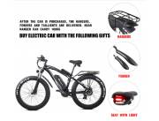 Shengmilo-MX02S 26 pulgadas grasa neumático bicicleta eléctrica 48V 1000W motor (negro)