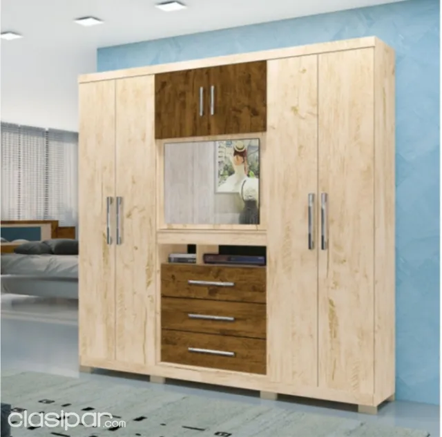 Ropero Dubai De 6 Puertas Con Porta Tv Nuevos Con Garantia Delivery Sin Costo 1220872 Clasipar Com En Paraguay
