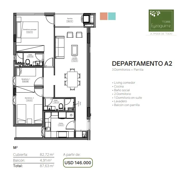 Vendo Dptos en de dos dormitorios cochera incluida en Villa Morra — foto 2