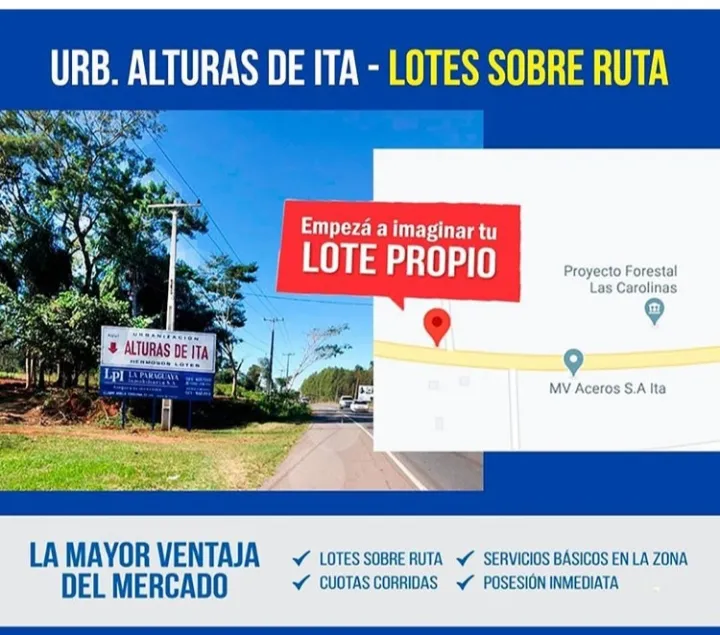 LOTES DISPONIBLES ALTURAS DE ITÁ, SOBRE RUTA: ACCESO SUR. — foto 3