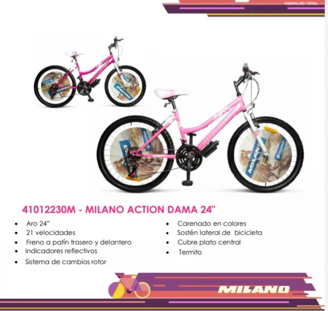 BICICLETAS MILANO ARO 24 PARA DAMA NUEVOS CON GARANTIA