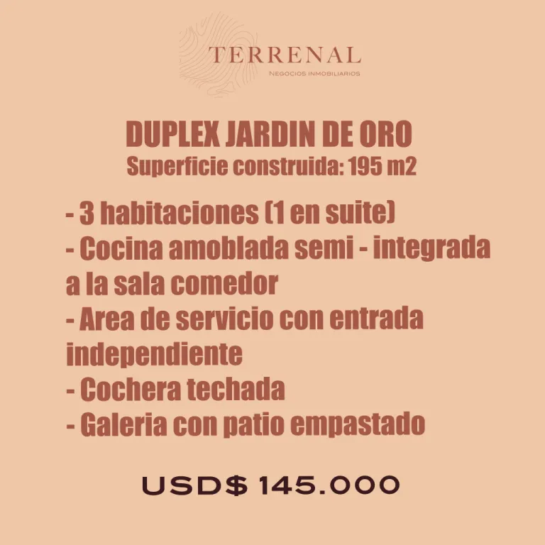 VENTA Duplex Jardín de Oro — foto 3