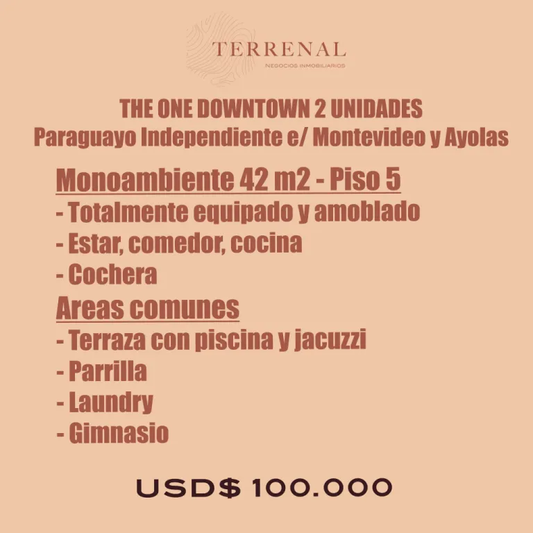 VENTA de 2 unidades en The One DOWNTOWN — foto 2