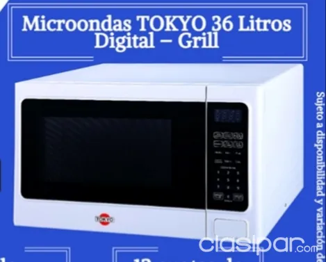 Microondas Tokyo Con Grill 30 Litros-Blanco. El Mejor precio del País.