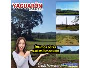 Terrenos Exlusivos en YAGUARÓN a cuotas corridas