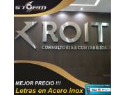 LETRAS Y NUMEROS EN ACERO INOXIDABLE