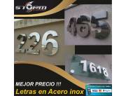 LETRAS Y NUMEROS EN ACERO INOXIDABLE