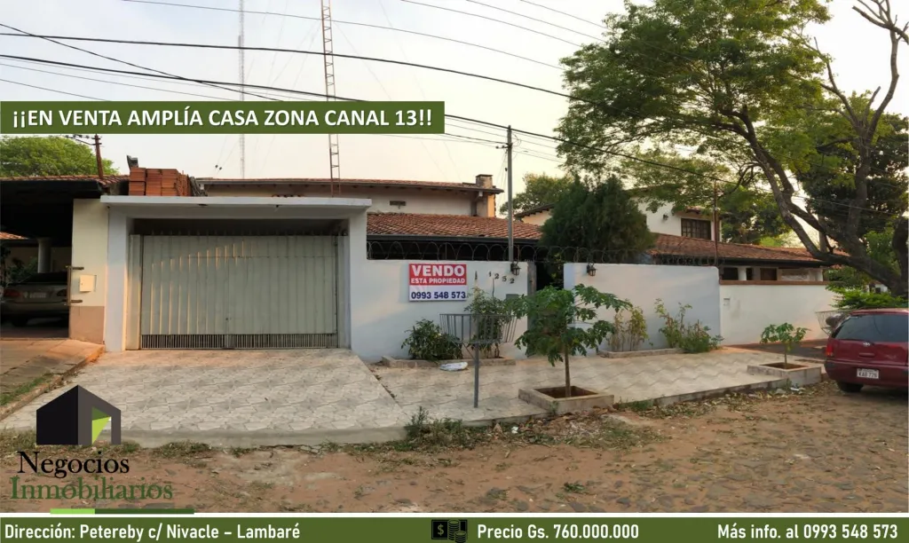 VENDO OFERTA AMPLÍA CASA CON PISCINA EN LAMBARÉ ZONA CANAL 13 Y SUPERMERCADO EL PUEBLO — foto 2