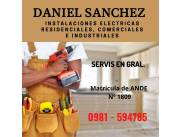 ELECTRICISTA PROFESIONAL CON MATRICULA DE ANDE